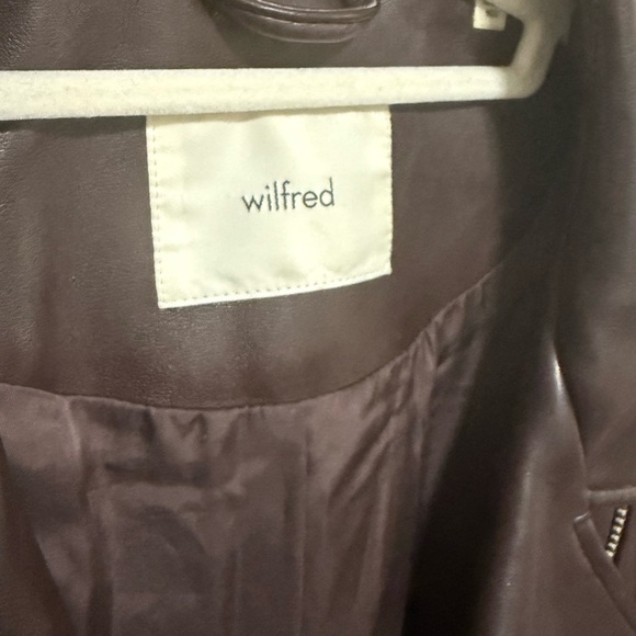 Wilfred Aritzia Freeform Vegan Leather Biker Jacket - Mocha Brown - M - Picture 3 of 5